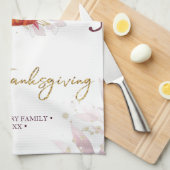 Gepersonaliseerde Bourgondische Thanksgiving Theedoek (Quarter Fold)