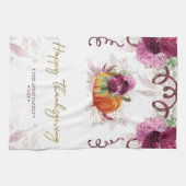 Gepersonaliseerde Bourgondische Thanksgiving Theedoek (Horizontaal)