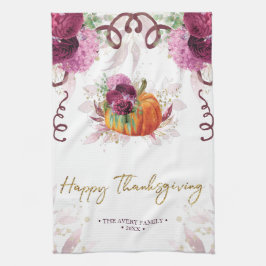 Gepersonaliseerde Bourgondische Thanksgiving Theedoek