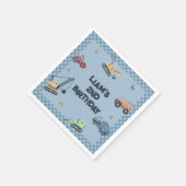 Gepersonaliseerde Bouw Truck Verjaardagsfeest Servet (Hoek)