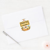 Gepersonaliseerde bouw verjaardag thema dank u ronde sticker (Envelop)