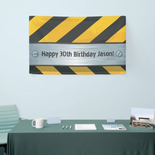 Gepersonaliseerde Bouw Verjaardagsbanner Spandoek (Beurs)