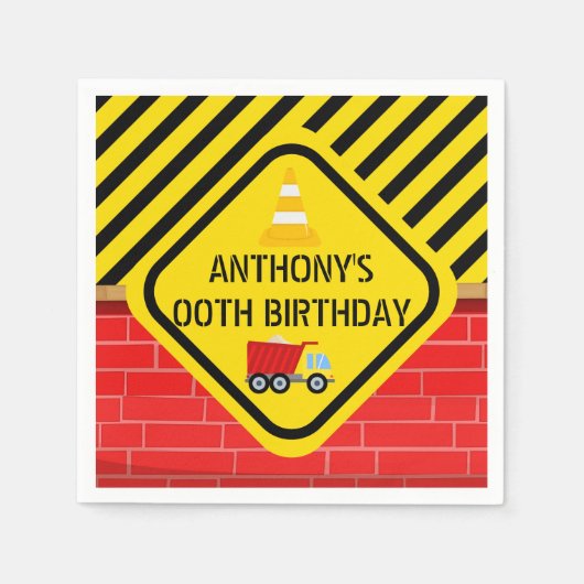 Gepersonaliseerde bouwpartij servetten (Voorkant)