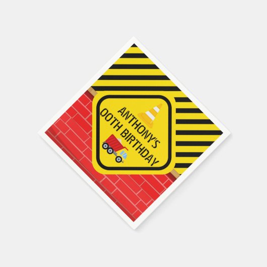 Gepersonaliseerde bouwpartij servetten (Hoek)