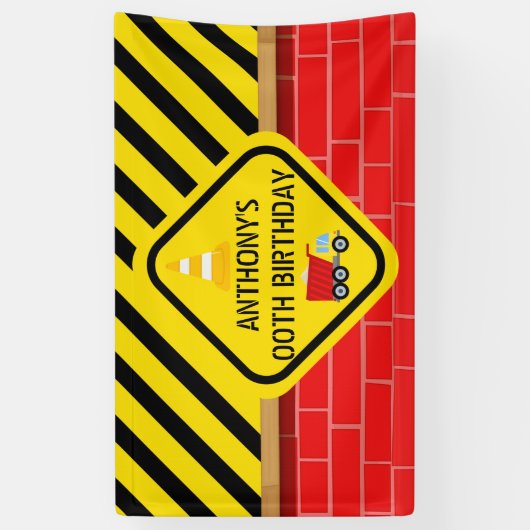 Gepersonaliseerde bouwpartij spandoek (Verticaal)