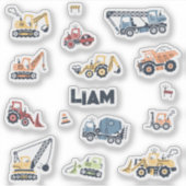 Gepersonaliseerde bouwtruck die-cut Stickers (Voorkant)