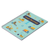 Gepersonaliseerde Bouwwagen Notitieboek voor Jonge (Linkerzijde)