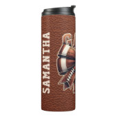 Gepersonaliseerde Bow Mama Football Seizoen Spel D Thermosbeker (Gedraaid links)