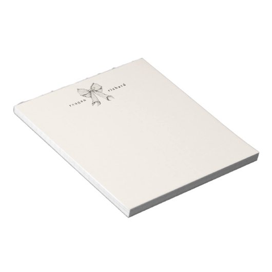 Gepersonaliseerde  Bow Stationery Notitieblok (Schuin)