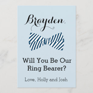 Gepersonaliseerde Bow Stropdas Ring Drager Voorste Kaart