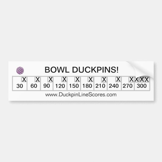 Gepersonaliseerde Bowl Duckpins Bumpersticker (Voorkant)