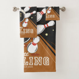 Gepersonaliseerde Bowler Strike Bowling Lanes Ball Bad Handdoek