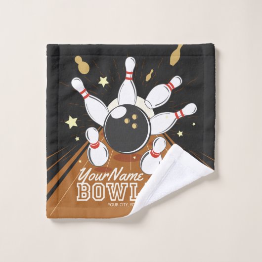 Gepersonaliseerde Bowler Strike Bowling Lanes Ball Bad Handdoek (Wasdoekje)