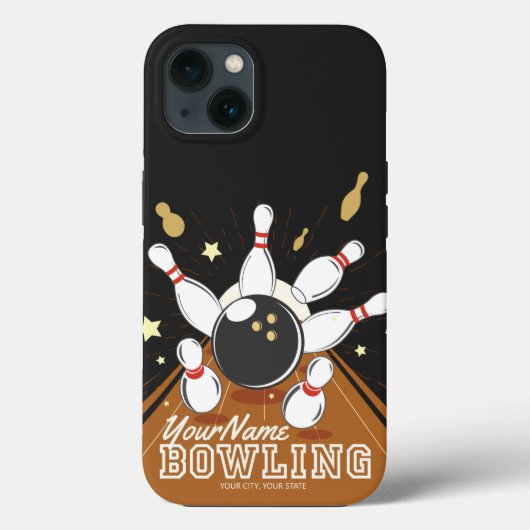 Gepersonaliseerde Bowler Strike Bowling Lanes Ball Case-Mate iPhone Case (Achterkant)