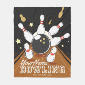 Gepersonaliseerde Bowler Strike Bowling Lanes Ball Fleece Deken (Voorkant)