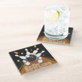 Gepersonaliseerde Bowler Strike Bowling Lanes Ball Glazen Onderzetter (Schuin)