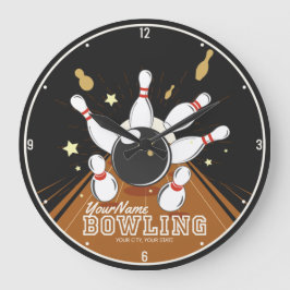 Gepersonaliseerde Bowler Strike Bowling Lanes Ball Grote Klok