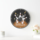 Gepersonaliseerde Bowler Strike Bowling Lanes Ball Grote Klok (Huis)