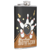 Gepersonaliseerde Bowler Strike Bowling Lanes Ball Heupfles (Rechts)