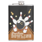 Gepersonaliseerde Bowler Strike Bowling Lanes Ball Heupfles (Voorkant)
