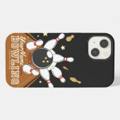 Gepersonaliseerde Bowler Strike Bowling Lanes Ball iPhone Hoesje (Achterkant horizontaal)