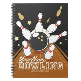 Gepersonaliseerde Bowler Strike Bowling Lanes Ball Notitieboek
