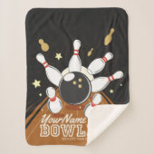 Gepersonaliseerde Bowler Strike Bowling Lanes Ball Sherpa Deken (Voorkant)