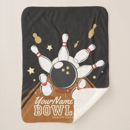 Gepersonaliseerde Bowler Strike Bowling Lanes Ball Sherpa Deken
