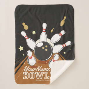 Gepersonaliseerde Bowler Strike Bowling Lanes Ball Sherpa Deken