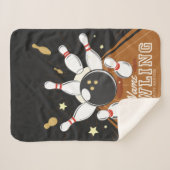Gepersonaliseerde Bowler Strike Bowling Lanes Ball Sherpa Deken (Voorkant (horizontaal))