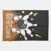 Gepersonaliseerde Bowler Strike Bowling Lanes Ball Theedoek (Horizontaal)