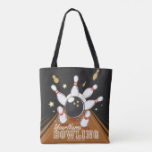 Gepersonaliseerde Bowler Strike Bowling Lanes Ball Tote Bag (Achterkant)