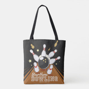 Gepersonaliseerde Bowler Strike Bowling Lanes Ball Tote Bag