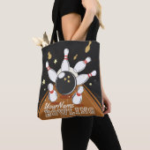 Gepersonaliseerde Bowler Strike Bowling Lanes Ball Tote Bag (Dichtbij)