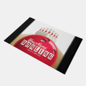 Gepersonaliseerde Bowling Ball Lanes Pins Retro Le Deurmat (Schuin)