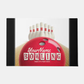 Gepersonaliseerde Bowling Ball Lanes Pins Retro Le Deurmat (Voorkant)