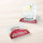 Gepersonaliseerde Bowling Ball Lanes Pins Retro Le Glazen Onderzetter (Schuin)