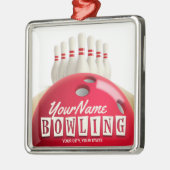 Gepersonaliseerde Bowling Ball Lanes Pins Retro Le Metalen Ornament (Links)