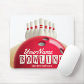 Gepersonaliseerde Bowling Ball Lanes Pins Retro Le Muismat (Met muis)