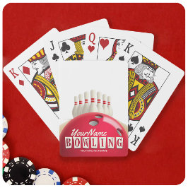 Gepersonaliseerde Bowling Ball Lanes Pins Retro Le Pokerkaarten