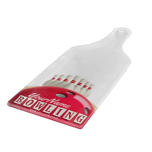 Gepersonaliseerde Bowling Ball Lanes Pins Retro Le Snijplank (Hoek)