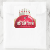 Gepersonaliseerde Bowling Ball Lanes Pins Retro Le Vierkante Sticker (Tas)