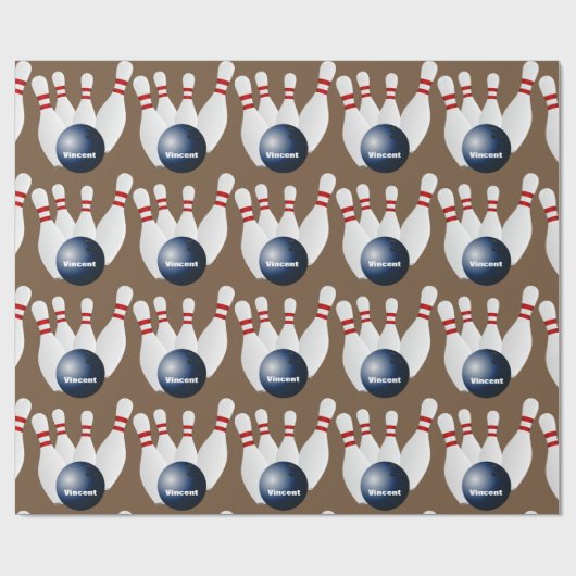 Gepersonaliseerde Bowling Cadeaupapier (Vlak)