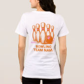 Gepersonaliseerde Bowling Club Team Naam Roze Sina Tri-Blend Shirt (Achterkant)