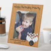 Gepersonaliseerde Bowling Gewaardeerde gelukkige v Reclamebord Met Voetstuk (Insitu)