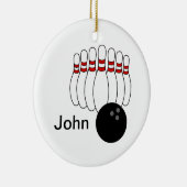 Gepersonaliseerde Bowling Keramisch Ornament (Rechts)
