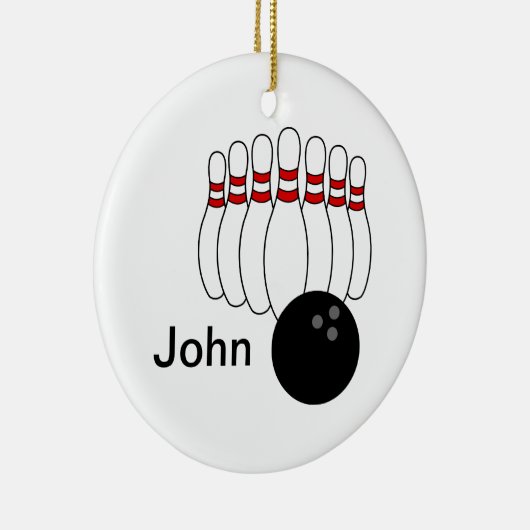 Gepersonaliseerde Bowling Keramisch Ornament (Rechts)