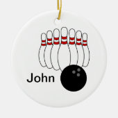 Gepersonaliseerde Bowling Keramisch Ornament (Voorkant)