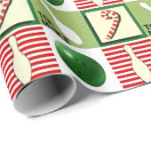 Gepersonaliseerde Bowling Kerstmis Cadeaupapier (Rol Hoek)