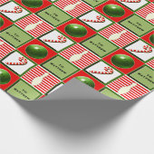 Gepersonaliseerde Bowling Kerstmis Cadeaupapier (Hoek)